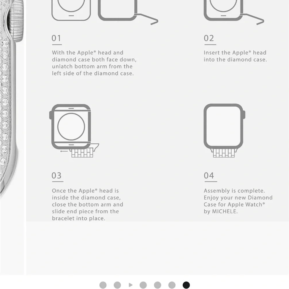 Michele Silver Diamond Watch Bezel - Picture 9 of 10